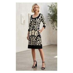 NWT Tiana B poly knit geometric print midi dress
